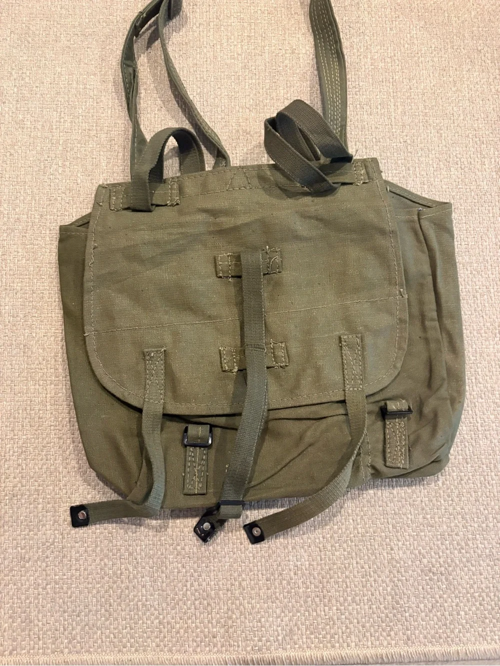 Men's military Green tote Field Bag - Military Style Shoulder Bag size MEDIUM